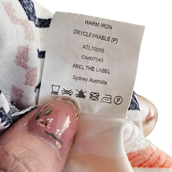 Abel The Label Open Back Orange Black Color Summer Dress Sz S - Picture 11 of 12